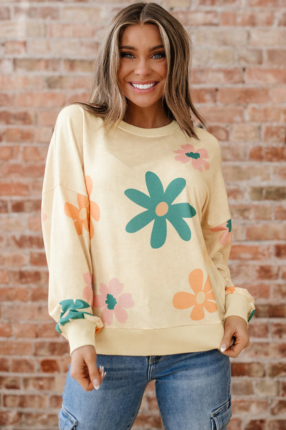 Floral Mineral Wash French Terry Sweatshirt
