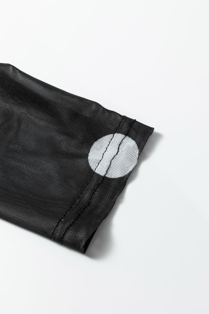 Polka Dot Mesh Long Sleeve Bodysuit