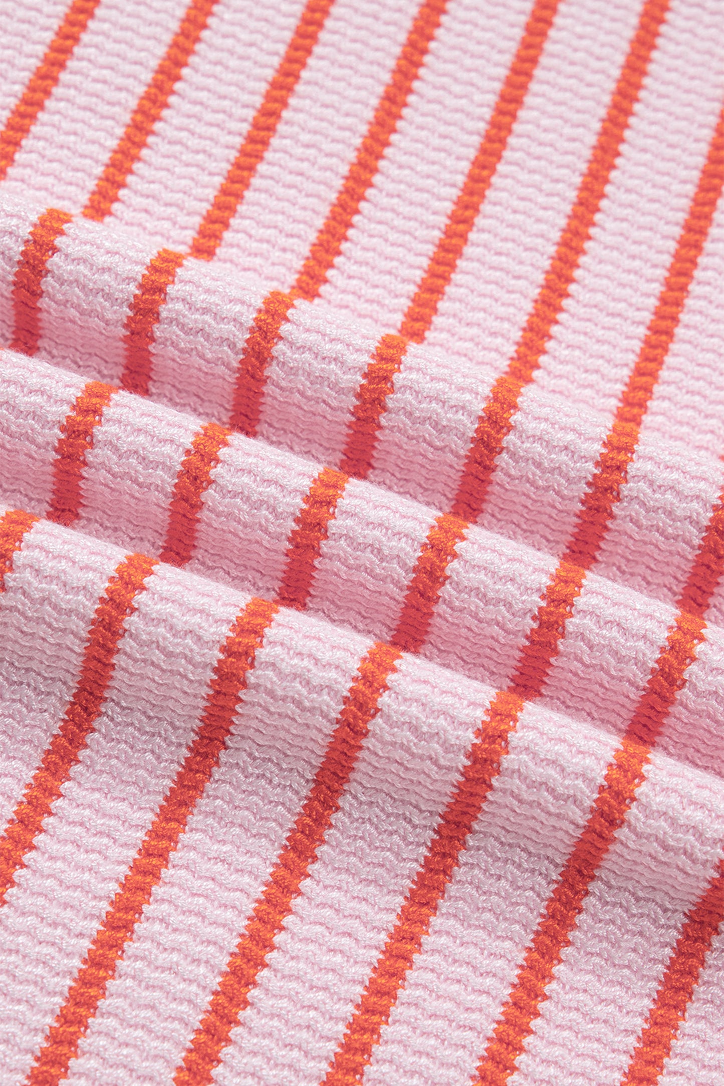 Stripe Textured Knit Sleeveless Sweater Top