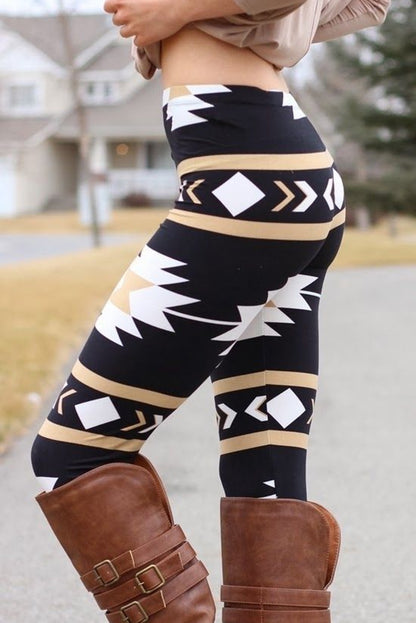 Western Aztec High Waist Leggings