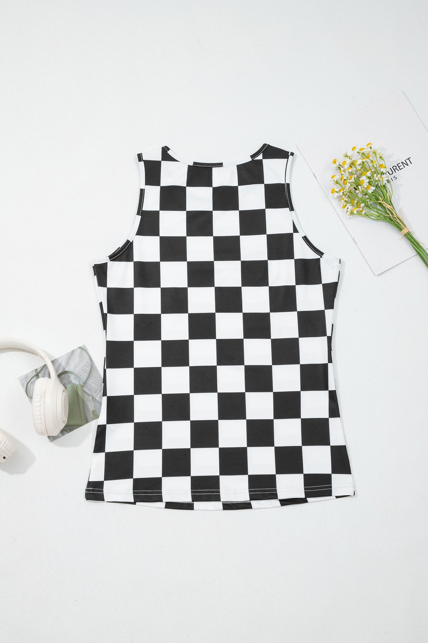 Checker Sleeveless Tank Top