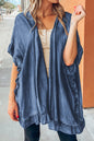 Chambray Ruffle Short Sleeve Kimono