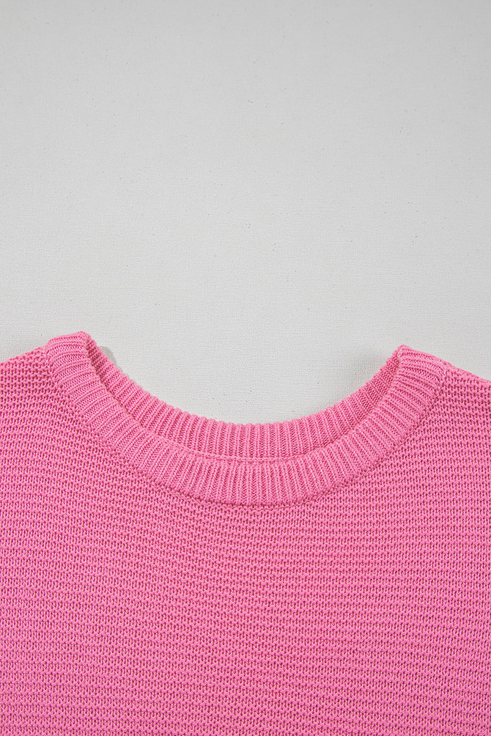 Solid Short Sleeve Side Slit Sweater Tee
