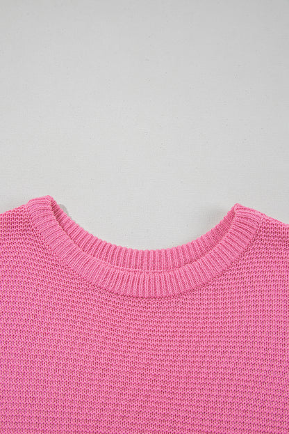 Solid Short Sleeve Side Slit Sweater Tee