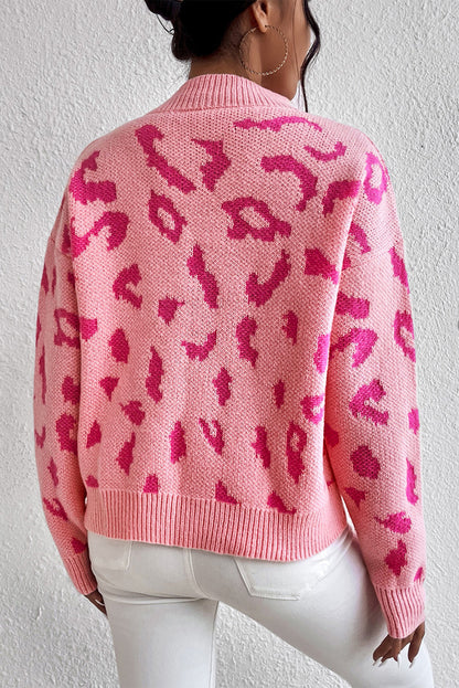 Leopard Mock Neck Sweater