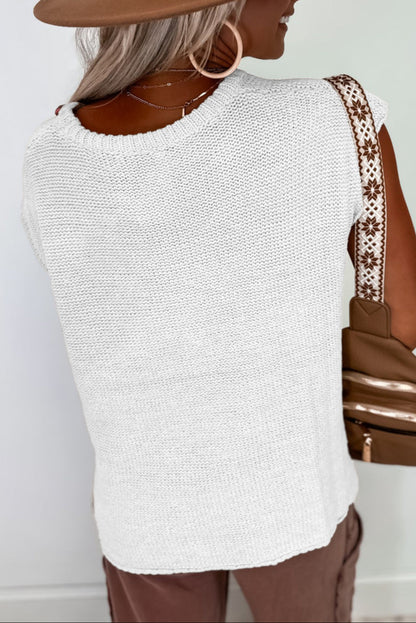 Solid Short Sleeve Sweater Tee