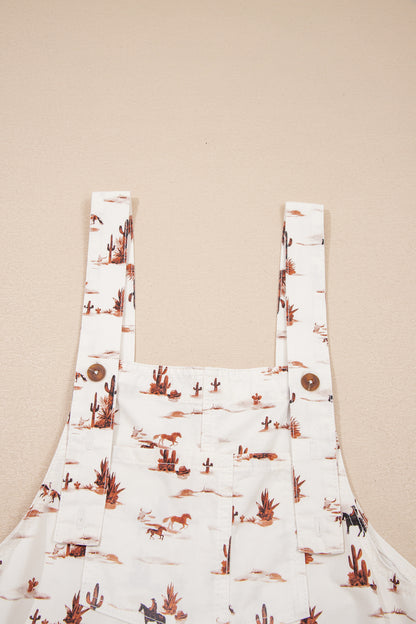 Western Adjustable Buttoned Strap Dungaree Jumpsuit
