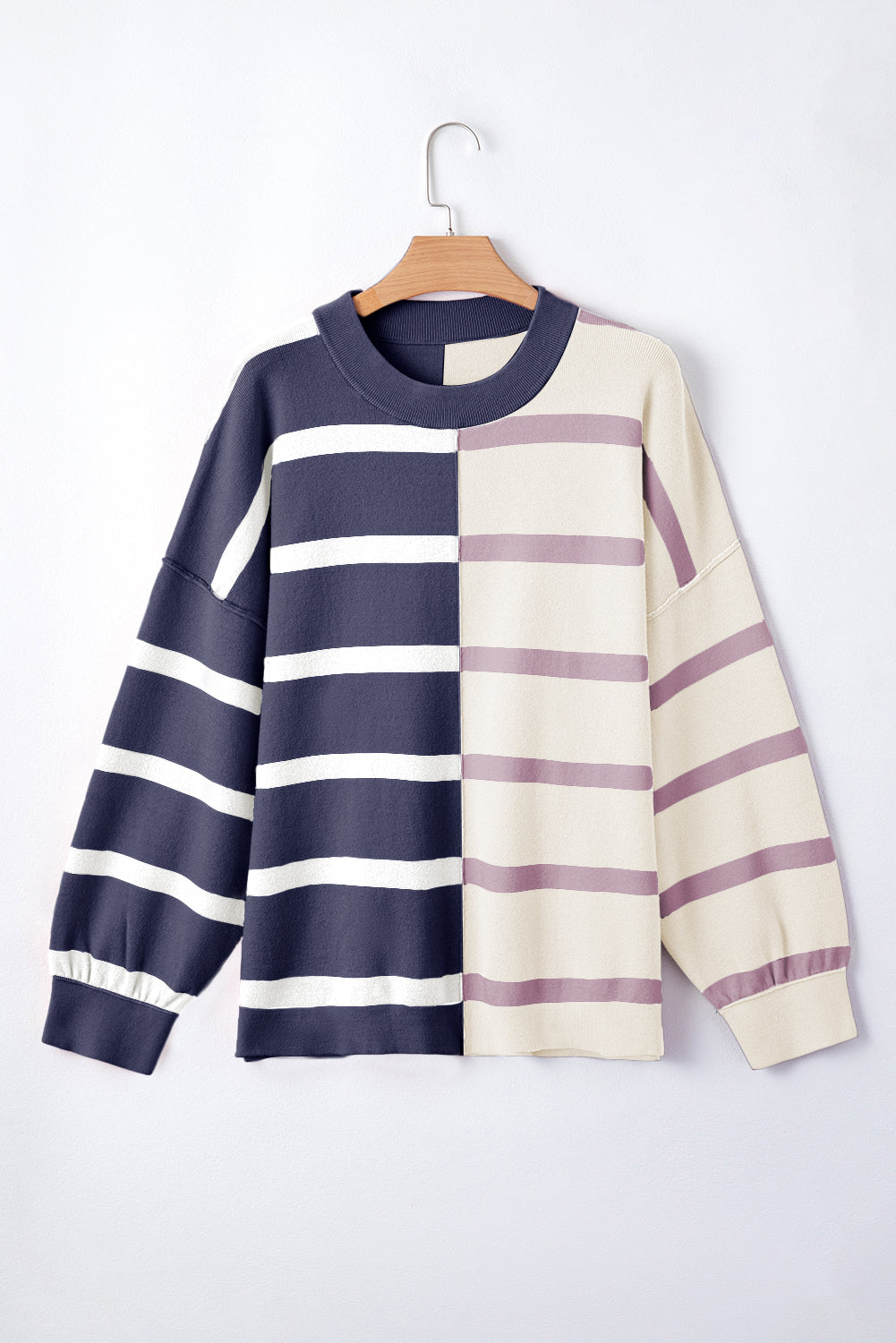 Stripe Colorblock Oversized Sweater