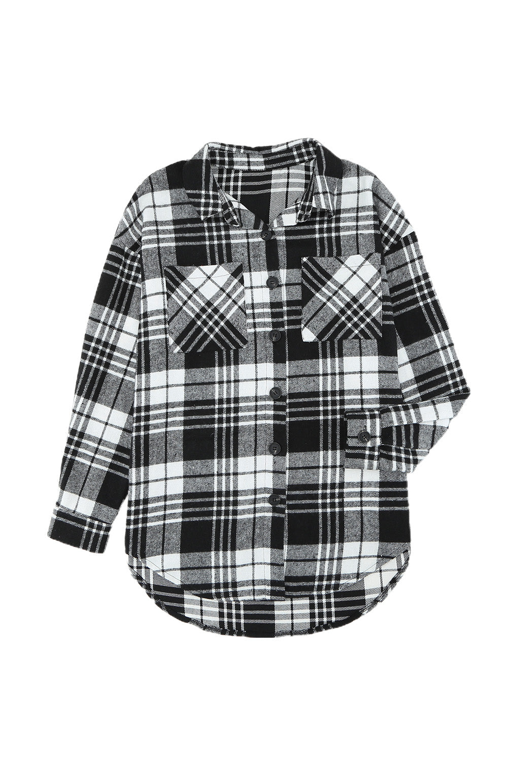 Plaid Button Front Boyfriend Shacket