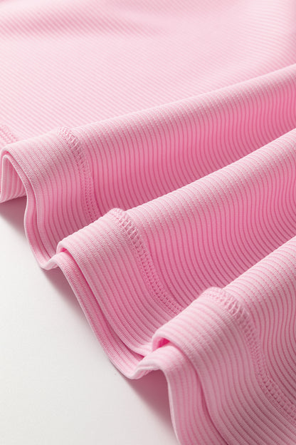 Plus Size Solid Ribbed Drop Shoulder Top