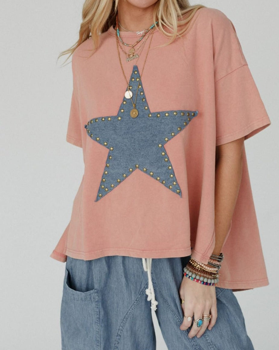 Star Studded Mineral Wash Tee