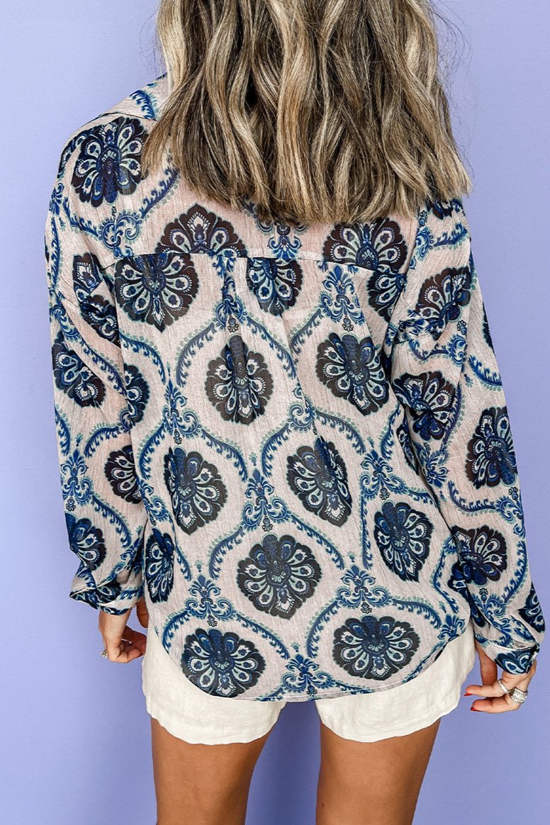 Boho Long Sleeve Buttoned Shirt