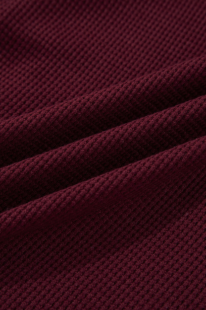 Waffle Zip Up Snap Button Hooded Jacket