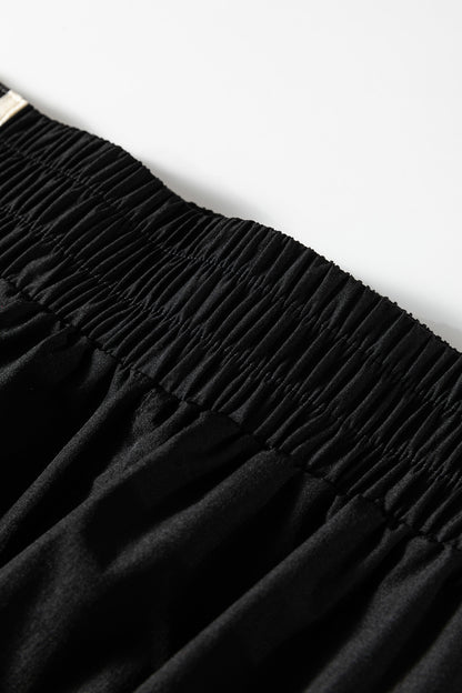 Varsity Stripe Elastic Waist Athleisure Shorts