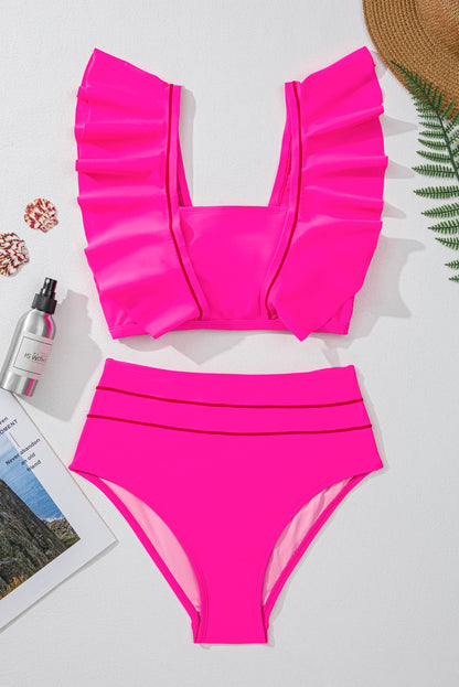 Ruffle Tie Back Bikini Set