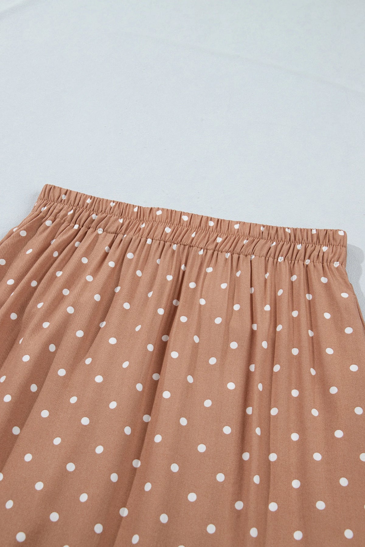 Polka Dot Lace Hem Midi Skirt