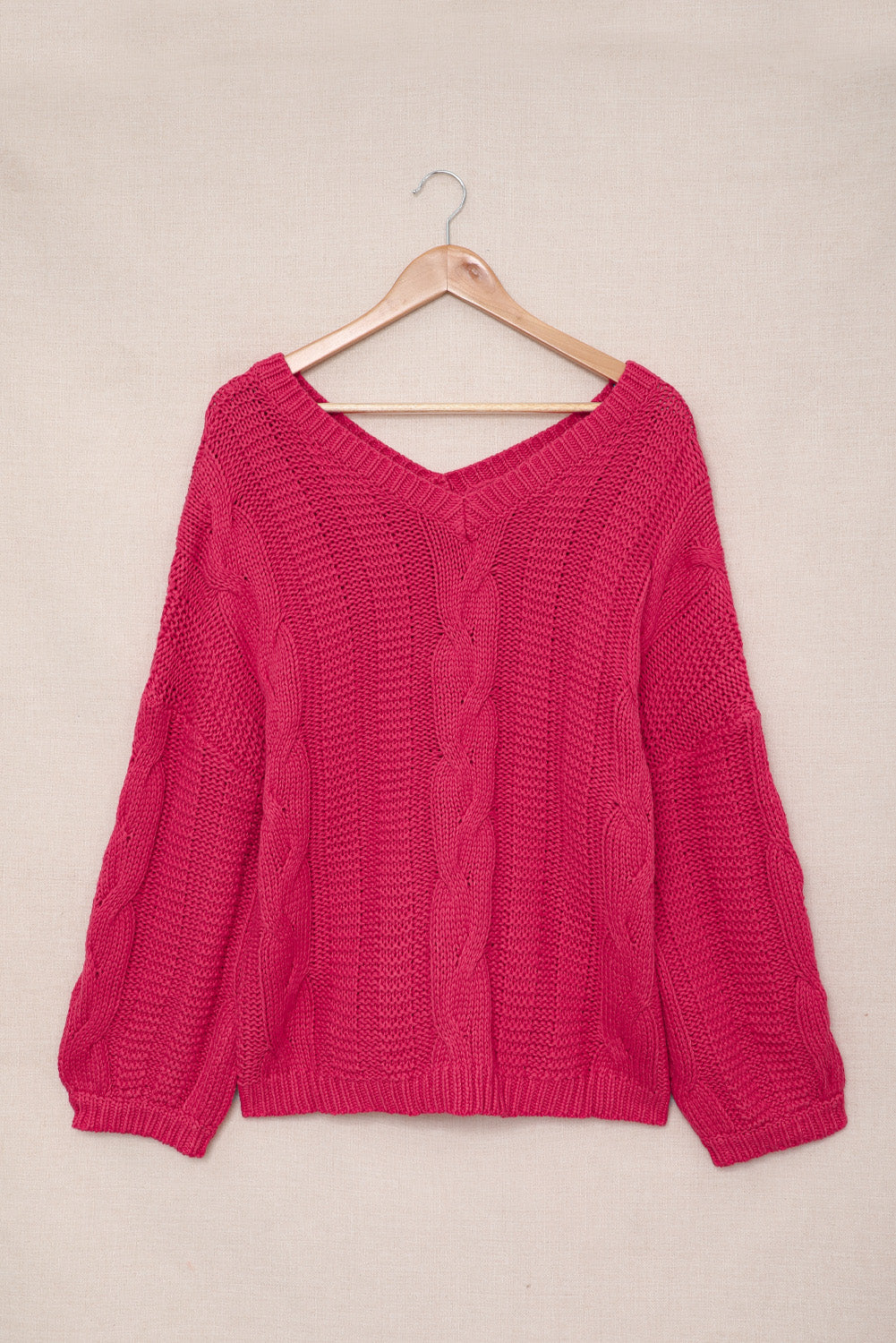 Cable Knit Puff Sleeve Sweater