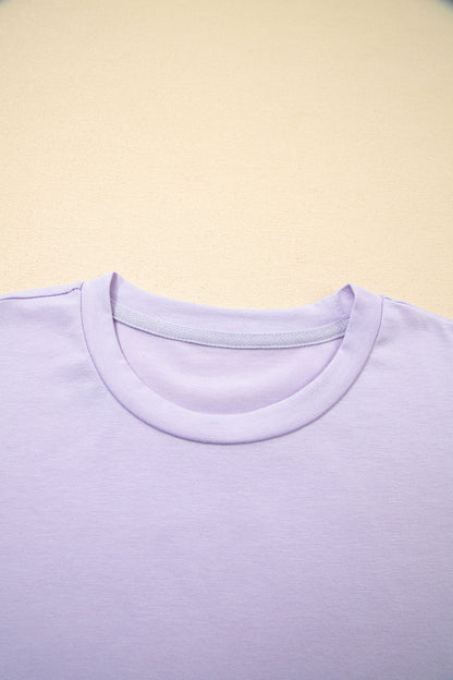 Solid Short Sleeve Crew Neck Tee
