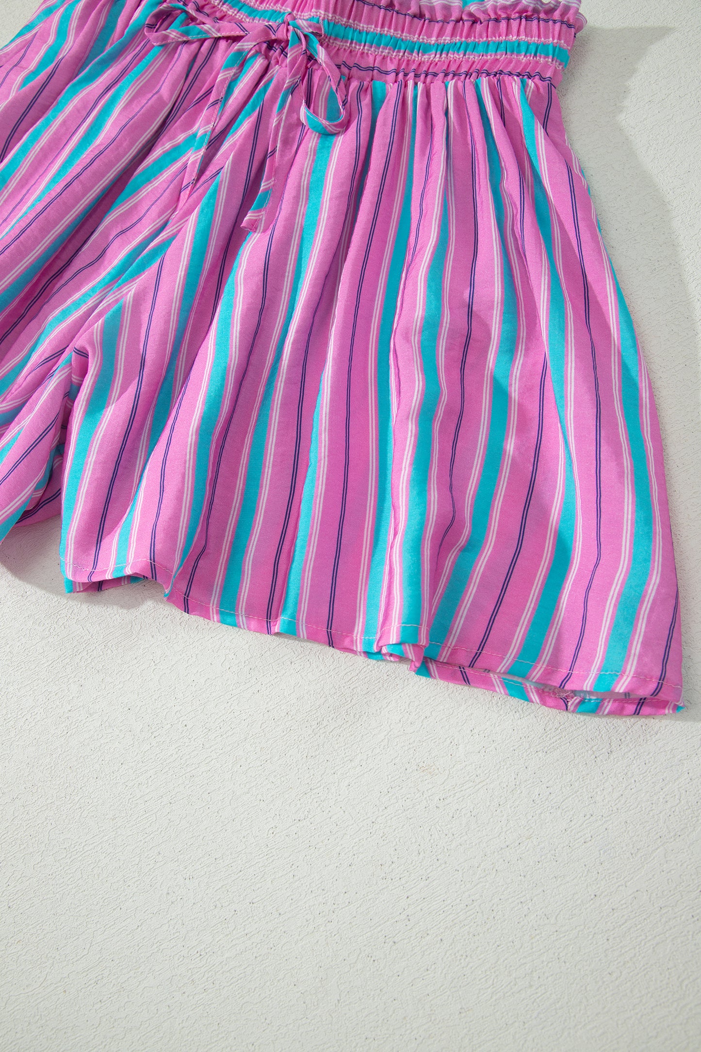 Stripe Dolman Short Sleeve Blouse & Short Set