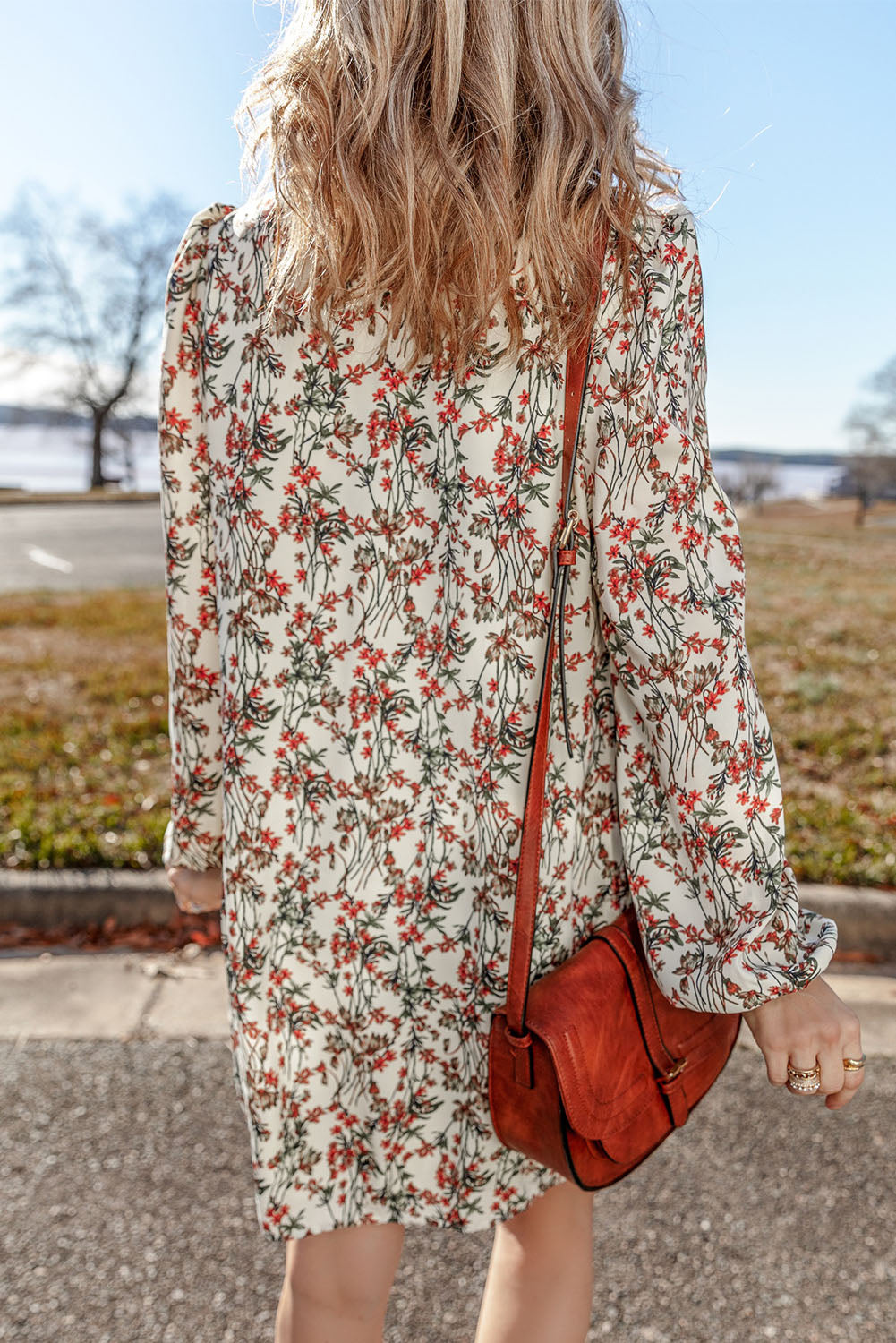 Floral Long Sleeve Mini Dress