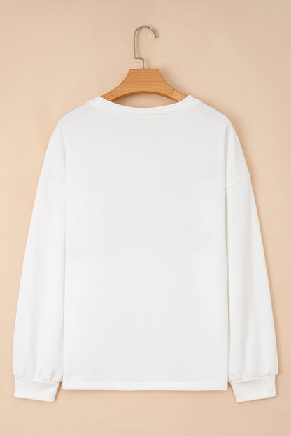 HOLLY JOLLY Embroidered Pullover Sweatshirt