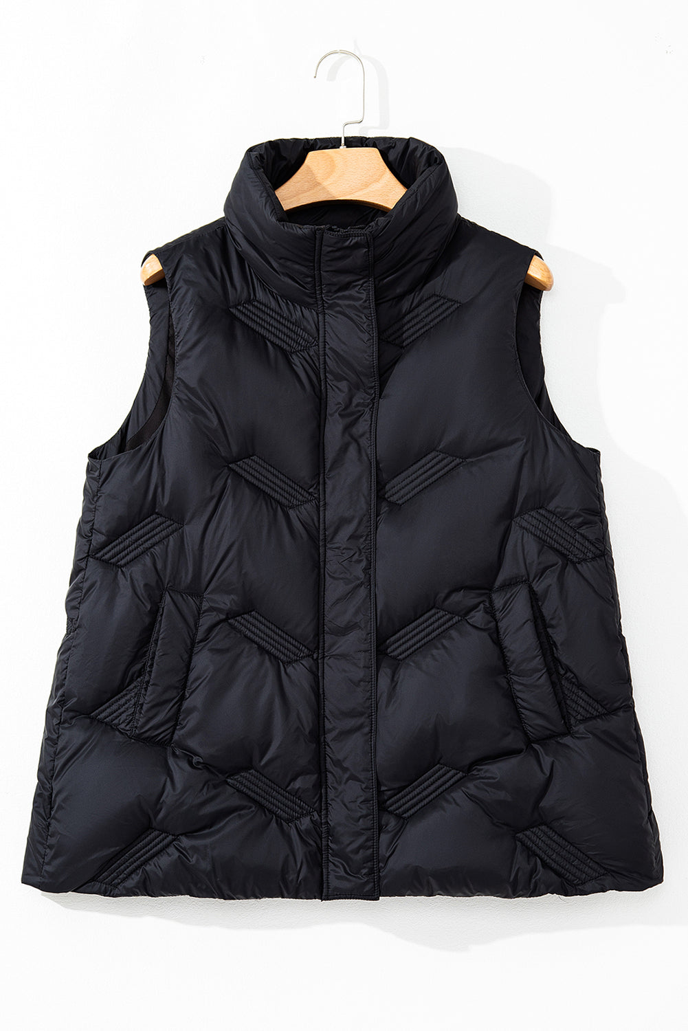 Quilted Sleeveless Zipped Jacket Vest