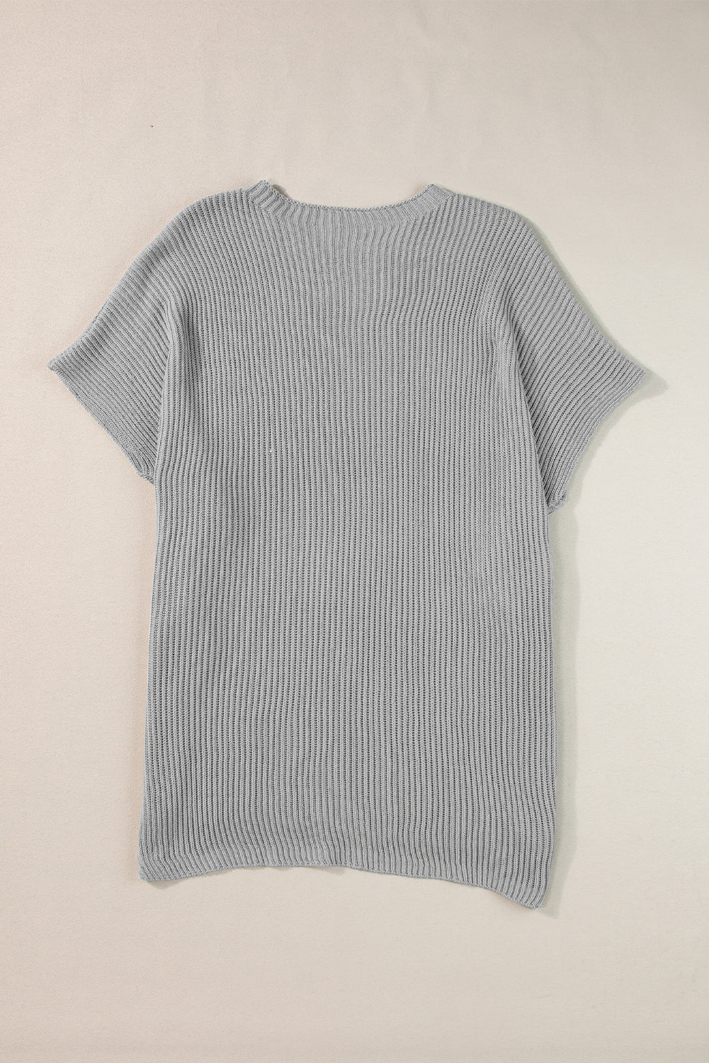 Short Sleeve Side Slit Sweater