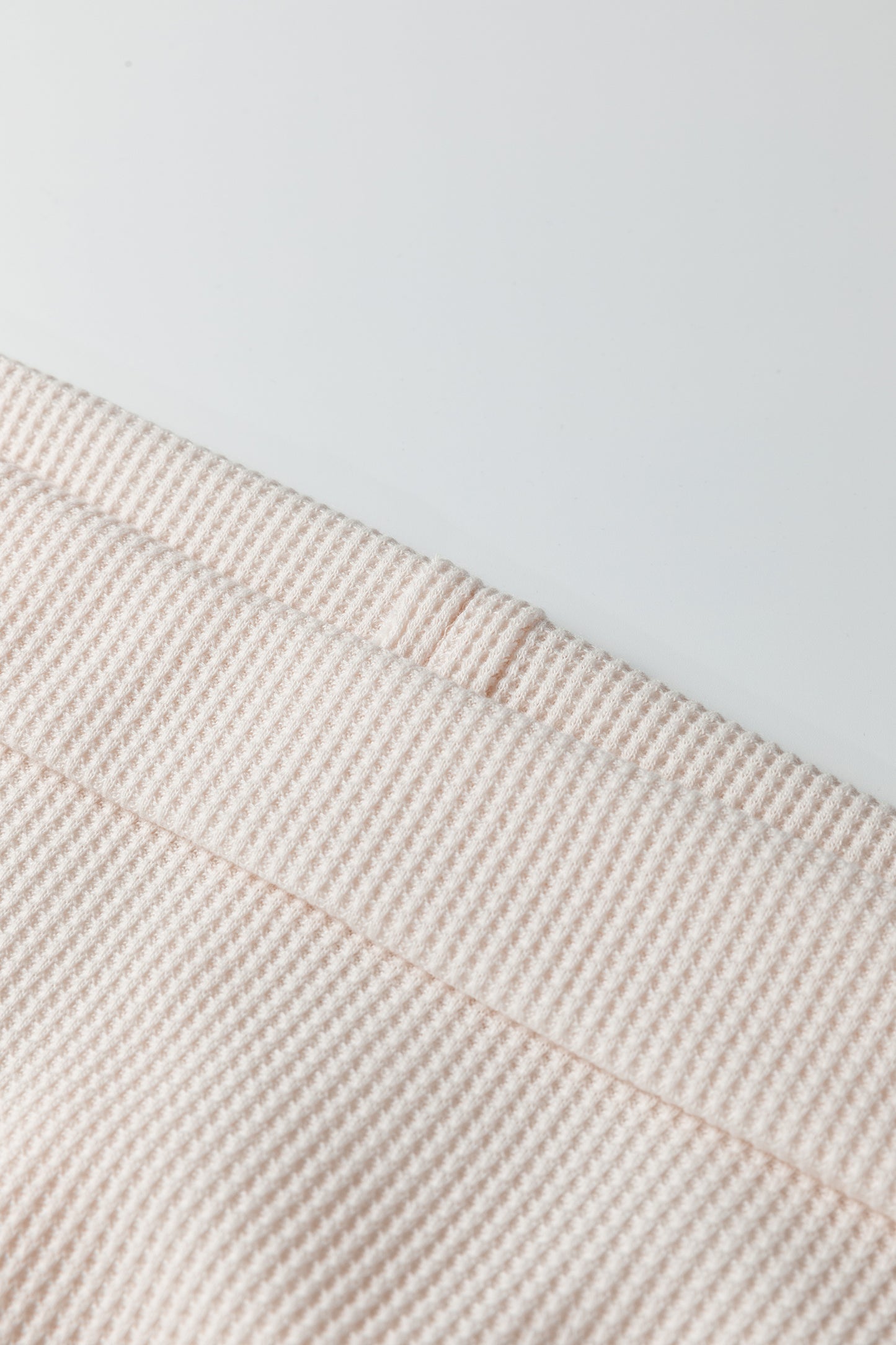 Solid Waffle Knit Asymmetric Neck Long Sleeve Top