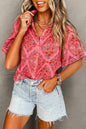 Floral Short Sleeve Buttoned Shirt