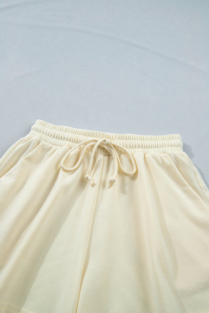 Leopard Bow Patch Tee & Drawstring Shorts Set