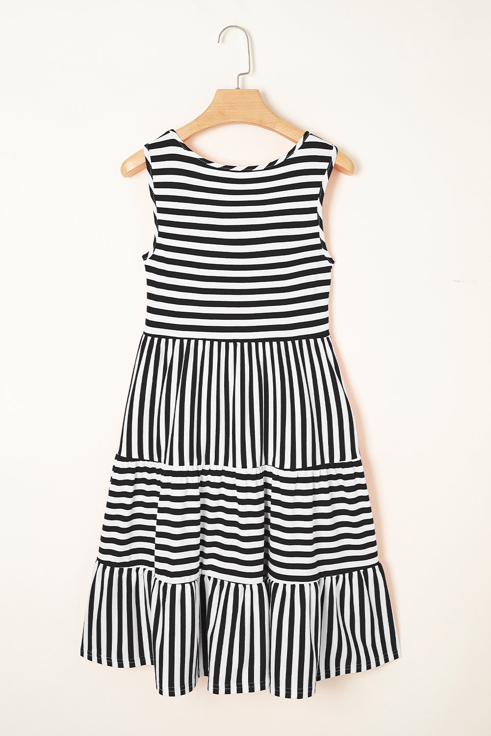Stripe Scoop Neck Sleeveless Mini Dress