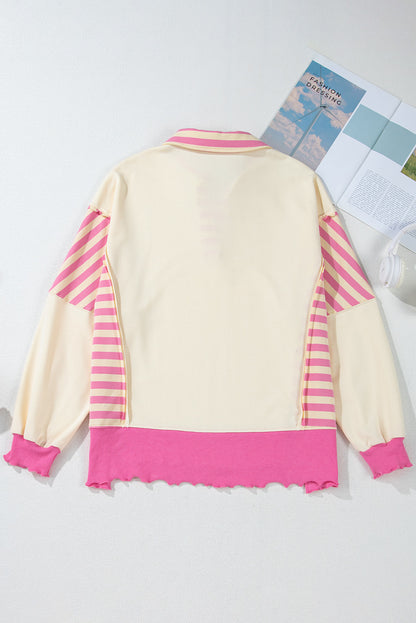 Stripe Colorblock Terry Knit Top