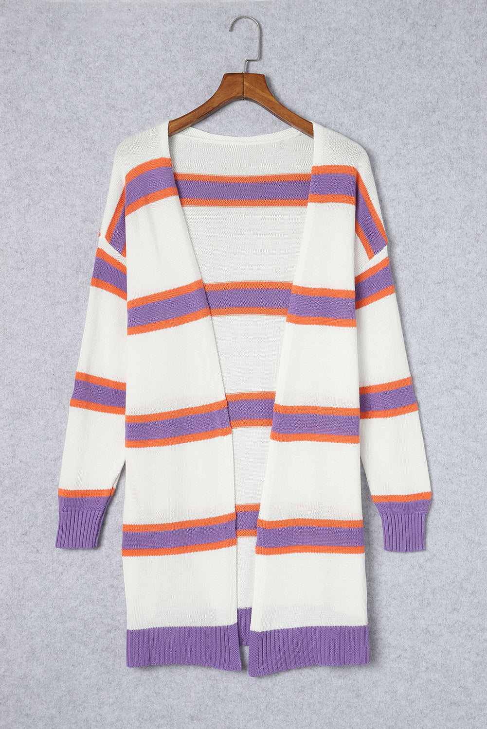 Stripe Open Front Duster Cardigan