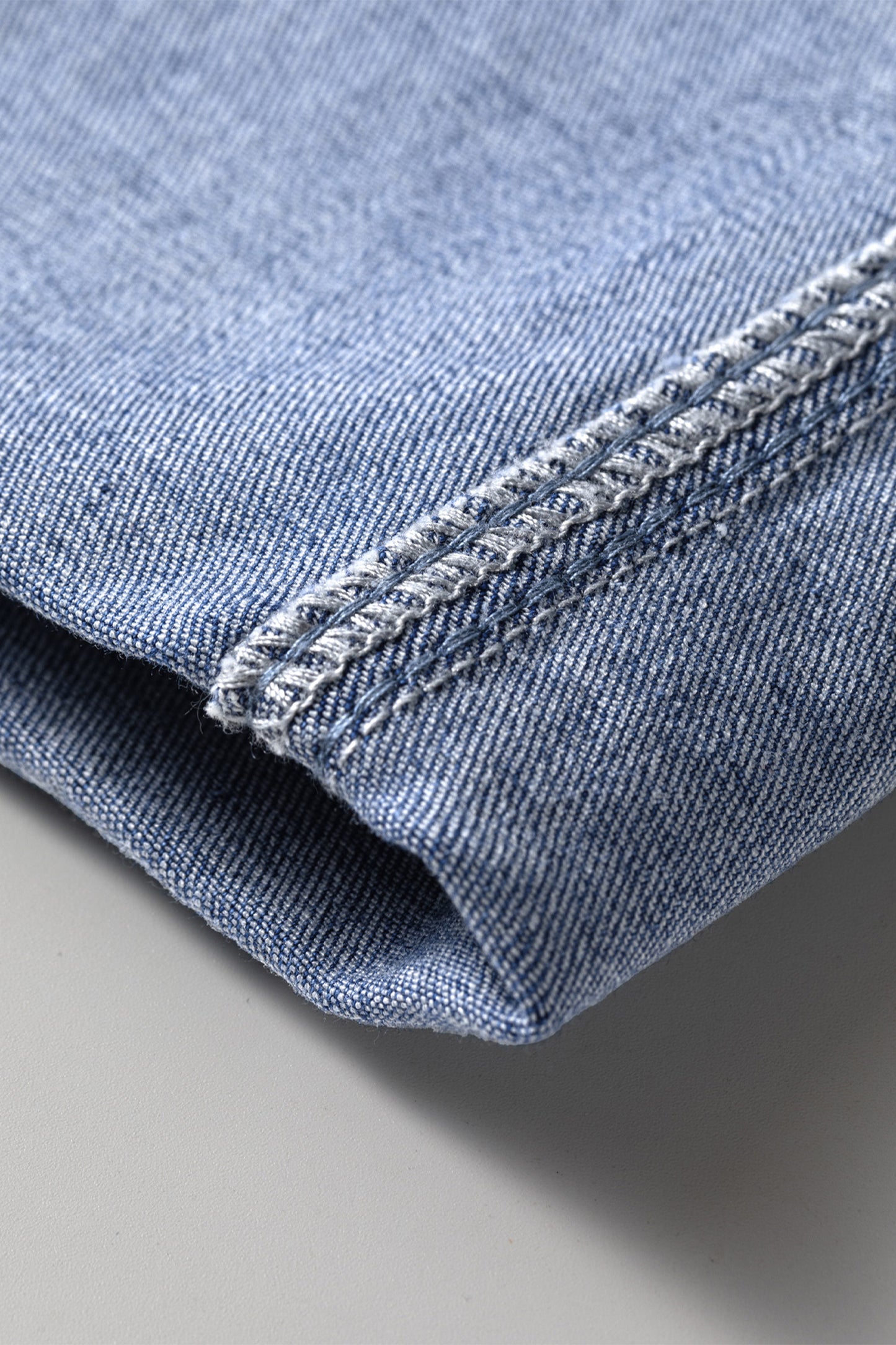 Denim Turn-Up Cuffs Wide Leg Jeans