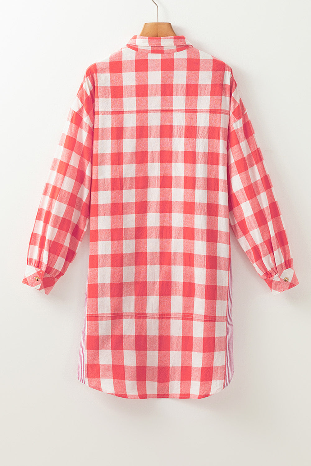 Plaid Puff Sleeve Shirt Dress