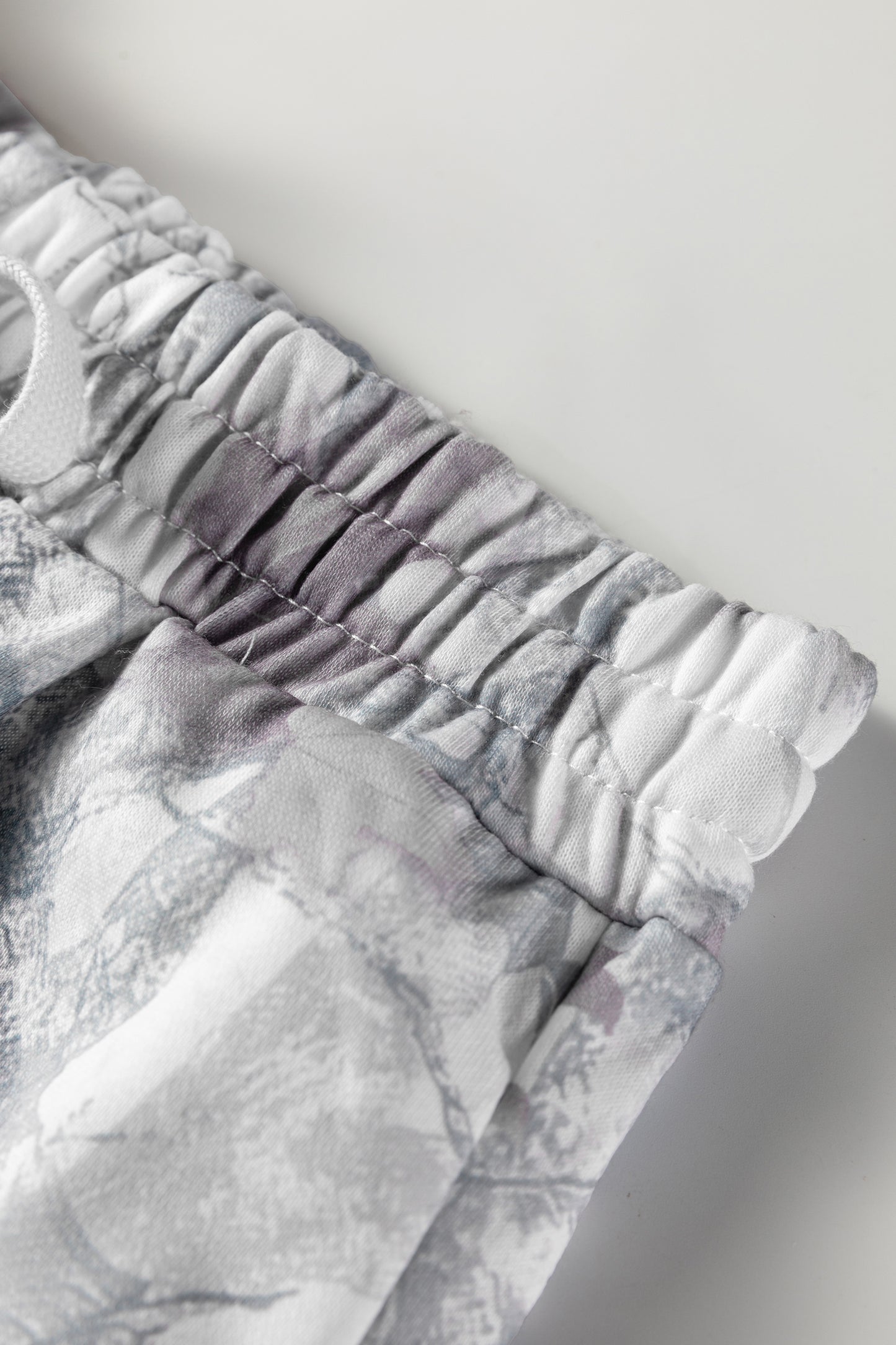 Abstract Camo Pullover & Drawstring Shorts Set