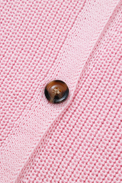 Solid Button Front V-Neck Sweater Knit Vest