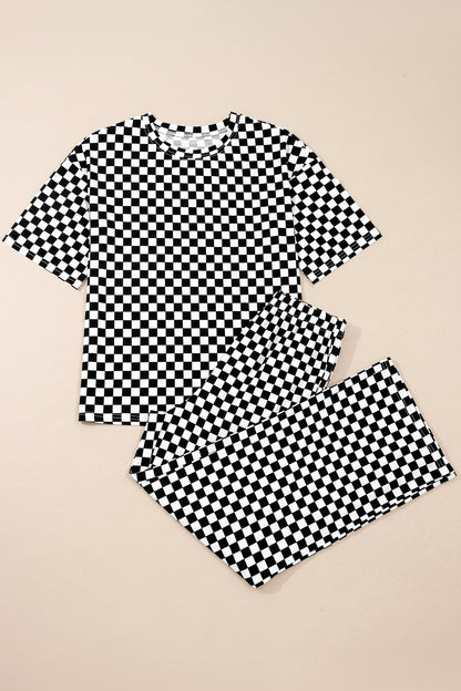 Checker Short Sleeve Tee & Pants Set