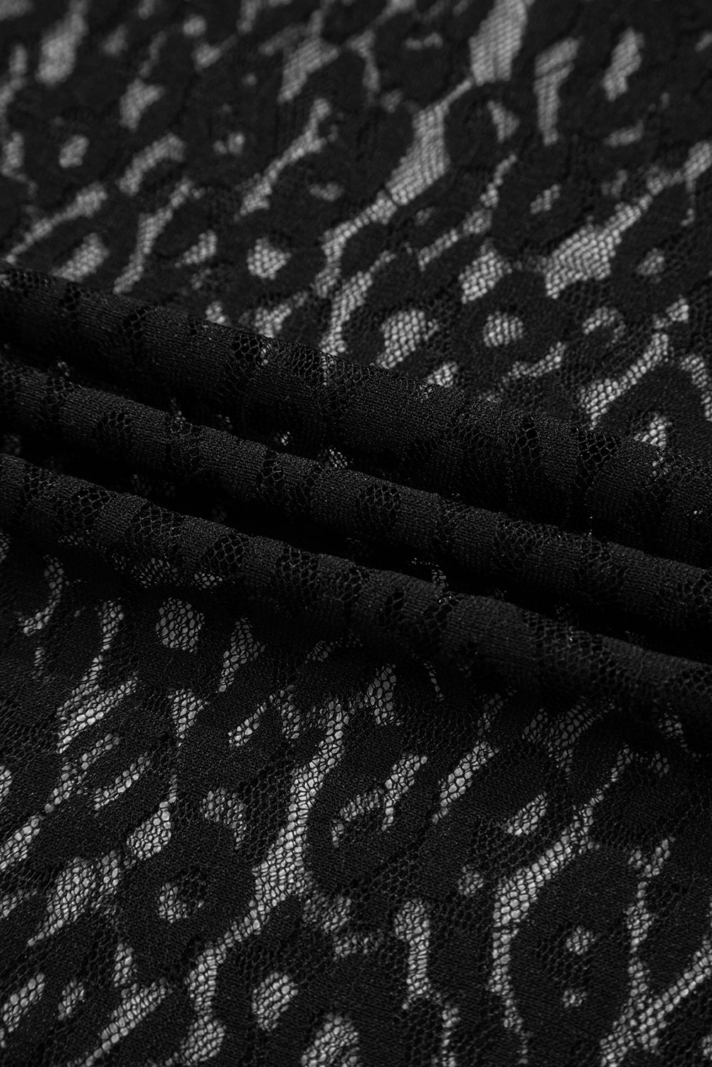 Leopard Sheer Mesh Long Sleeve Top