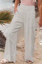 Smocked Waist Wide Leg Pants