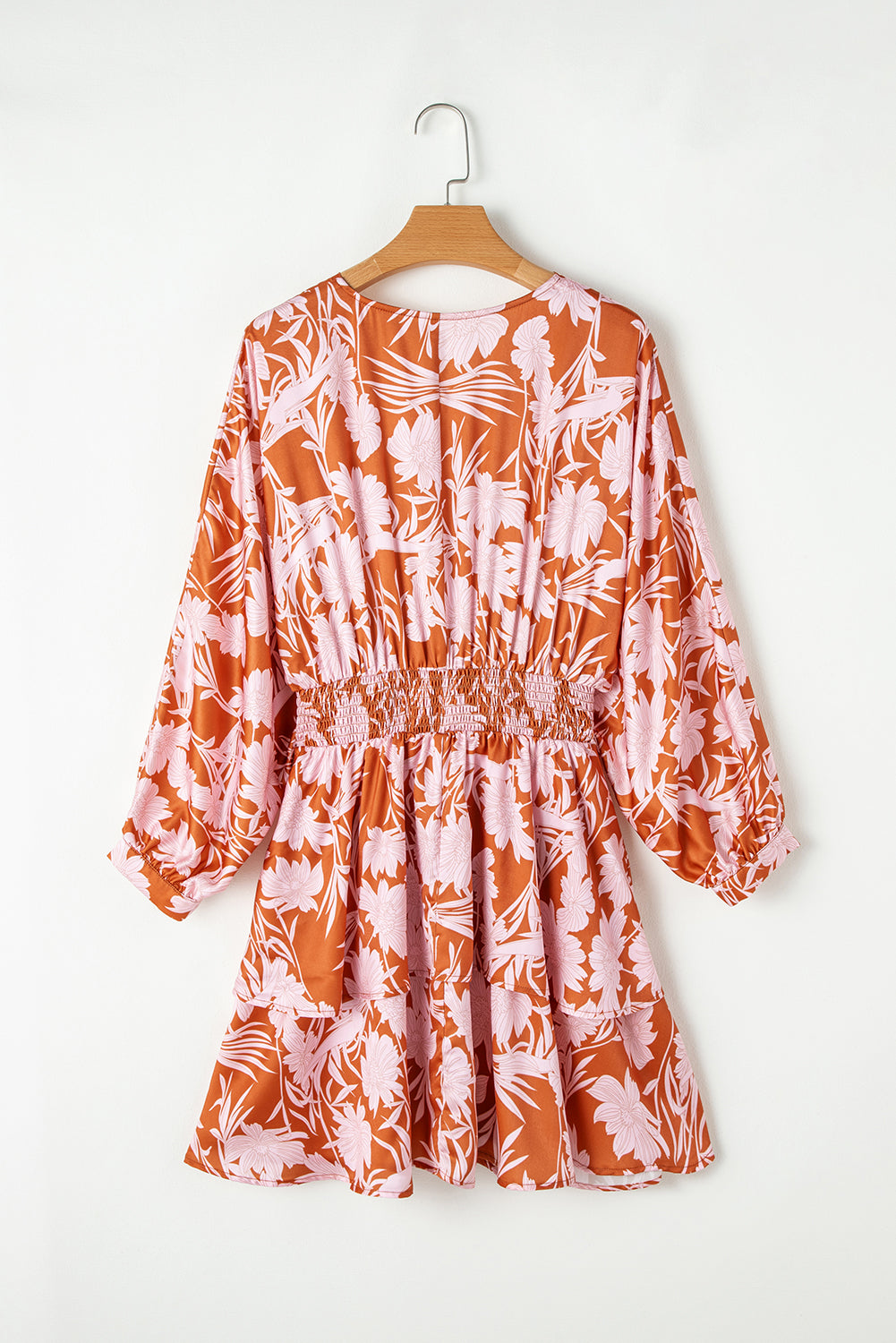 Floral Puff Sleeve Layered Dress