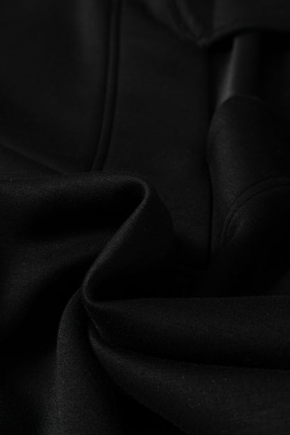 Solid Collared V-Neck Sweatshirt & Sweatpants Set