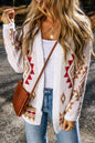 Aztec Fuzzy Open Front Cardigan