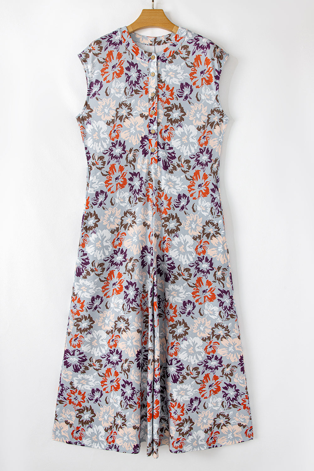 Floral Sleeveless Wide Leg Jumpsuit