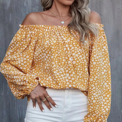 Floral Off Shoulder Lantern Sleeve Blouse