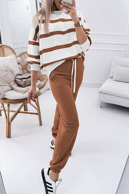 Stripe Pullover and Jogger Pants Set