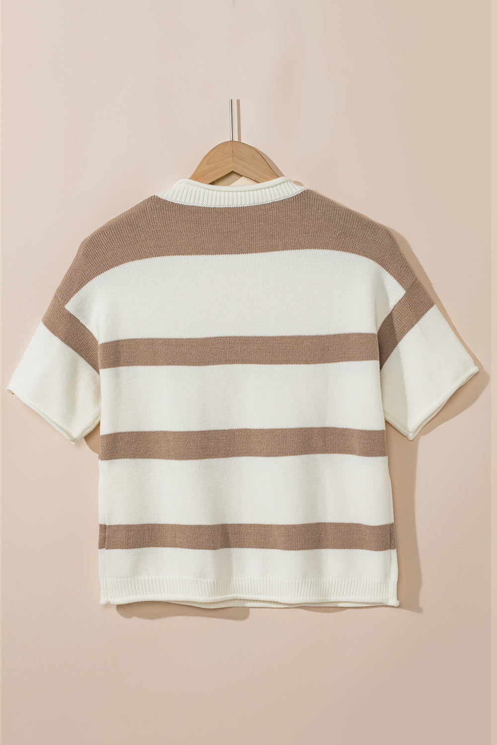 Stripe Short Sleeve Sweater Knit Top