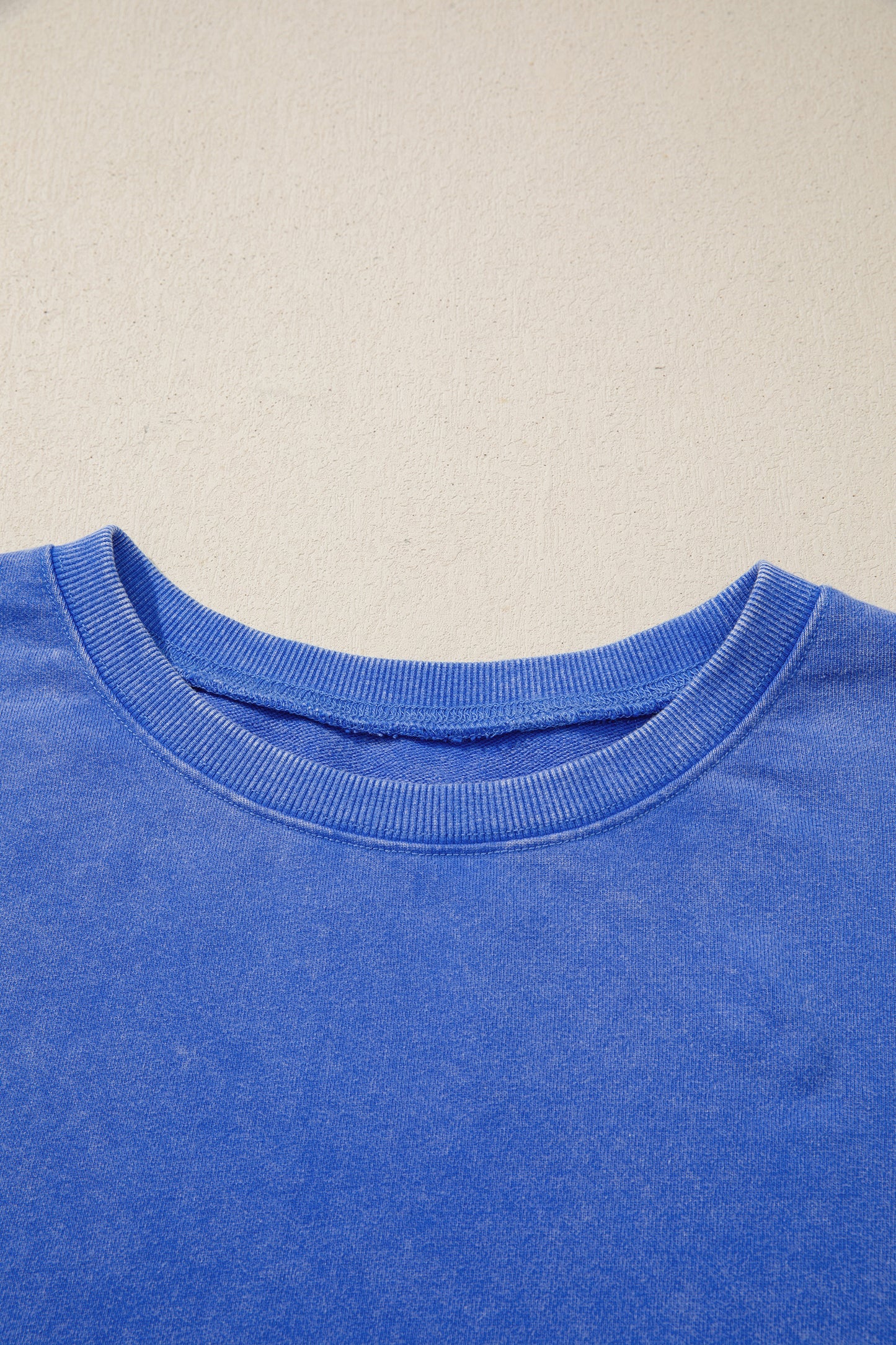 Solid Mineral Wash Split Hem Tunic Sweatshirt