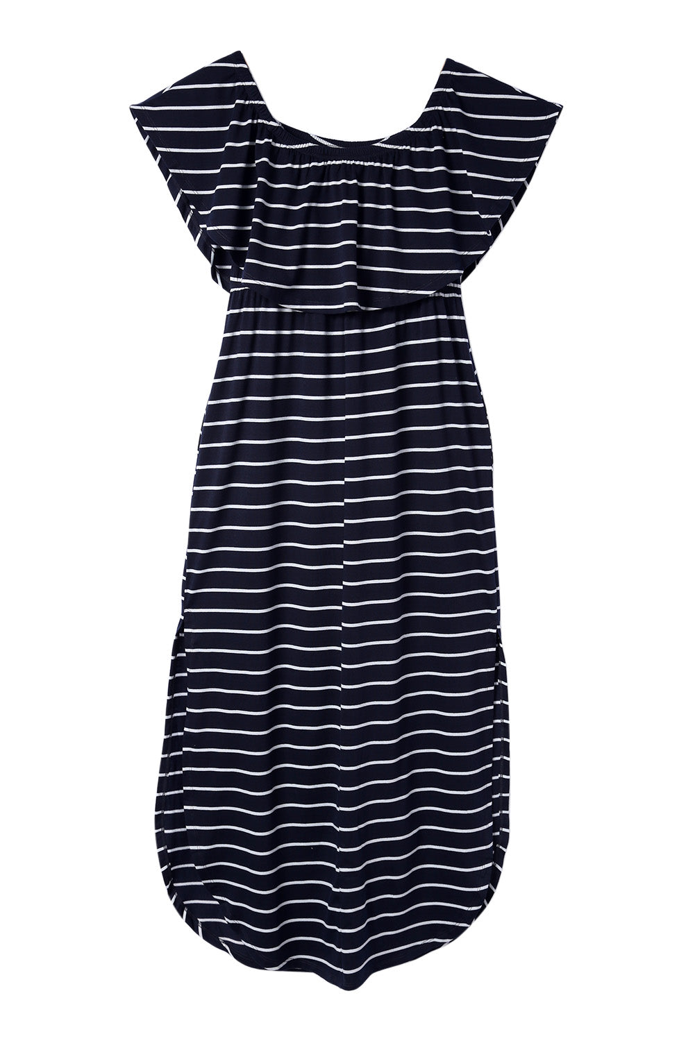 Stripe Off Shoulder Maxi Dress