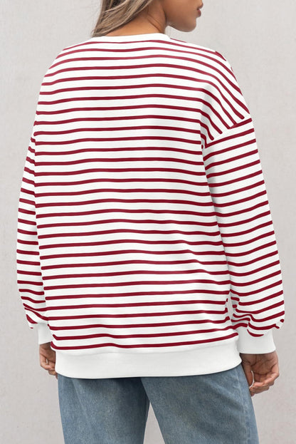 Stripe Long Sleeve Crewneck Top